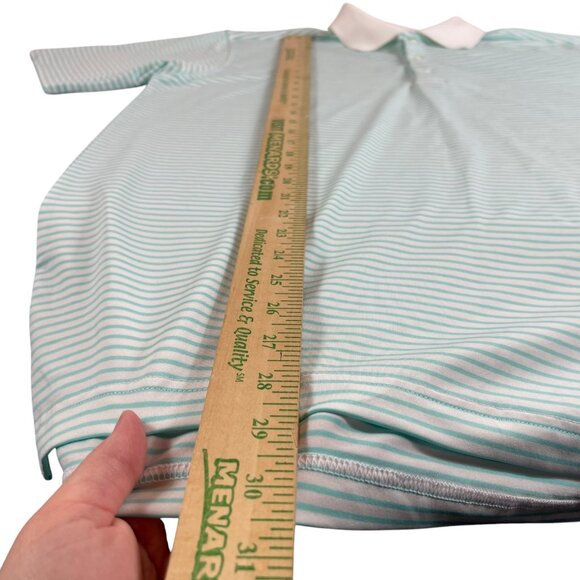 Oliver Ridley Polo Shirt Mens M Blue Stripe Performance Golf - Picture 7 of 7